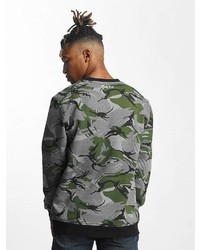 grauer Camouflage Pullover mit einem Rundhalsausschnitt von Thug Life