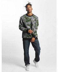 grauer Camouflage Pullover mit einem Rundhalsausschnitt von Thug Life