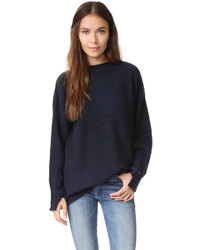 grauer flauschiger Pullover mit einem Rundhalsausschnitt von 3.1 Phillip Lim