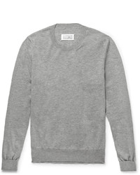 grauer flauschiger Pullover mit einem Rundhalsausschnitt von Maison Margiela