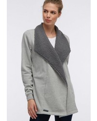 grauer Fleece-Mantel von Dreimaster