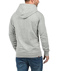 grauer Fleece-Pullover mit einem Kapuze von BLEND