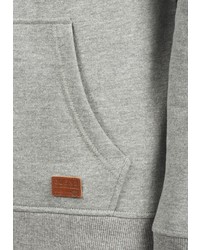 grauer Fleece-Pullover mit einem Kapuze von BLEND