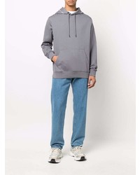 grauer Fleece-Pullover mit einem Kapuze von Calvin Klein Jeans