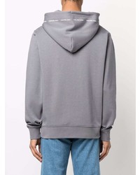 grauer Fleece-Pullover mit einem Kapuze von Calvin Klein Jeans