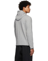 grauer Fleece-Pullover mit einem Kapuze von Nike