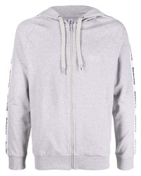 grauer Fleece-Pullover mit einem Kapuze von Moschino