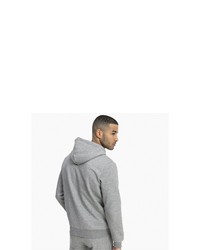 grauer Fleece-Pullover mit einem Kapuze von Puma