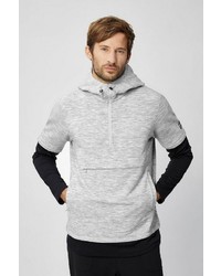 grauer Fleece-Pullover mit einem Kapuze von super natural