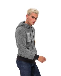 grauer Fleece-Pullover mit einem Kapuze von Tom Barron