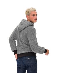 grauer Fleece-Pullover mit einem Kapuze von Tom Barron