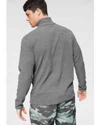 grauer Fleece-Pullover mit einem Reißverschluss am Kragen von Brunotti