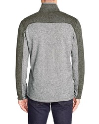 grauer Fleece-Pullover mit einem Reißverschluss am Kragen von Eddie Bauer