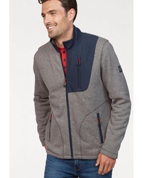 grauer Fleece-Pullover mit einem Reißverschluß von BASEFIELD
