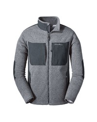 grauer Fleece-Pullover mit einem Reißverschluß von Eddie Bauer