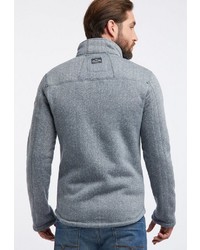 grauer Fleece-Pullover mit einem Reißverschluß von Schmuddelwedda