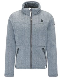 grauer Fleece-Pullover mit einem Reißverschluß von Schmuddelwedda