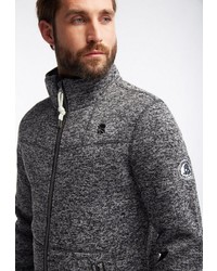 grauer Fleece-Pullover mit einem Reißverschluß von Schmuddelwedda