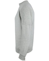 grauer Fleece-Pullover mit einem Rundhalsausschnitt von SOULSTAR