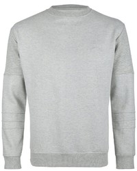 grauer Fleece-Pullover mit einem Rundhalsausschnitt von SOULSTAR