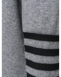 grauer horizontal gestreifter Kaschmirpullover von Sonia Rykiel