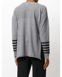 grauer horizontal gestreifter Kaschmirpullover von Sonia Rykiel