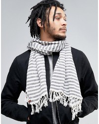 grauer horizontal gestreifter leichter Schal