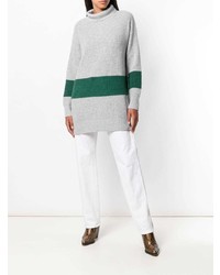 grauer horizontal gestreifter Oversize Pullover von Calvin Klein
