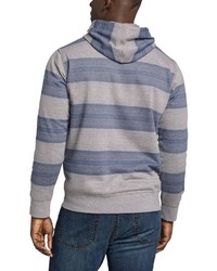 grauer horizontal gestreifter Pullover mit einem Kapuze von Eddie Bauer