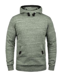 grauer horizontal gestreifter Pullover mit einem Kapuze von Solid