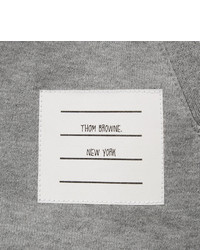 grauer horizontal gestreifter Pullover mit einem Kapuze von Thom Browne