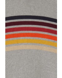 grauer horizontal gestreifter Pullover mit einem Rundhalsausschnitt von BLEND