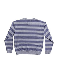 grauer horizontal gestreifter Pullover mit einem Rundhalsausschnitt von Quiksilver