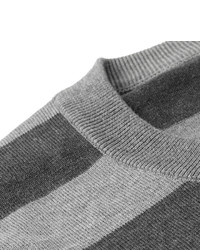 grauer horizontal gestreifter Pullover mit einem Rundhalsausschnitt von Dolce & Gabbana