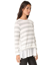 grauer horizontal gestreifter Pullover von Liv