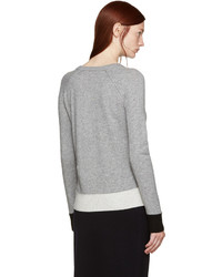 grauer horizontal gestreifter Wollpullover von Rag & Bone