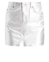 grauer Jeans Minirock von Topshop