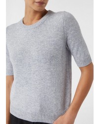 grauer Kurzarmpullover von Comma