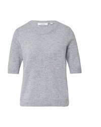 grauer Kurzarmpullover von Comma
