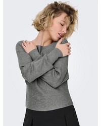 grauer Kurzarmpullover von Only