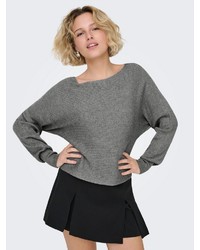 grauer Kurzarmpullover von Only