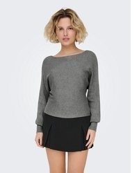 grauer Kurzarmpullover von Only