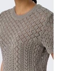 grauer Kurzarmpullover von Only