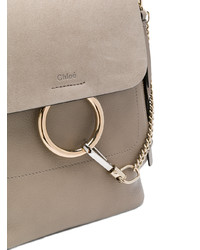 grauer Leder Rucksack von Chloé