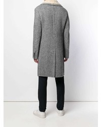 grauer Mantel mit einem Pelzkragen von Ermanno Scervino