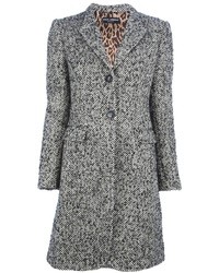 grauer Mantel mit Fischgrätenmuster von Dolce & Gabbana