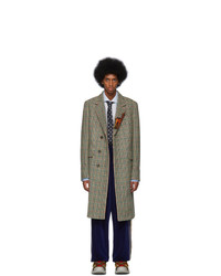 grauer Mantel mit Hahnentritt-Muster von Gucci