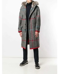 grauer Mantel mit Hahnentritt-Muster von Hilfiger Collection