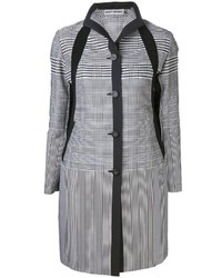 grauer Mantel mit Hahnentritt-Muster von Issey Miyake