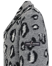 grauer Mantel mit Leopardenmuster von Frieda & Freddies